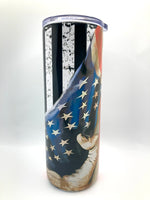 American Flag with Hand 20 ounce stainless steel Tumble